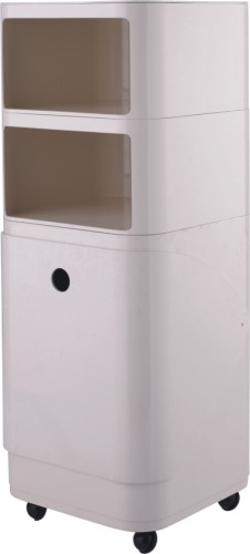 Popular Durable White Wheeled ABS Storage Box Square 3layers Unitis Plastic Products Manufacturer From China