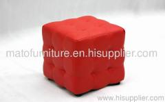 PU PVC LEATHER OTTOMAN POUF