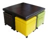 COFFEE TABLE WITH 4 OTTOMAN