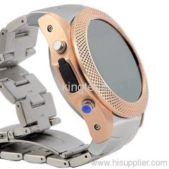 luxury Rose Golden watch phone with touch screen Camera MP3