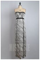Wholesale retail printing striaght strapless polyester long dresses celebrity dresses