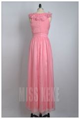 Wholesale retail o-neck silk full-length woman evening dresses with beading