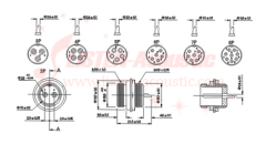 XLR male chassis socket CE205-3P/4P/5P/6P/7P/8P