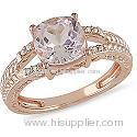 10k rose gold morganite and diamond ring,10k rose gold jewelry,diamond ring,fine jewelry