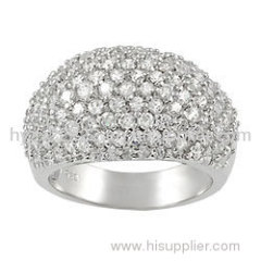 sterling silver pave dome Cubic Zironia ring,925 silver jewelry,fashion jewellery