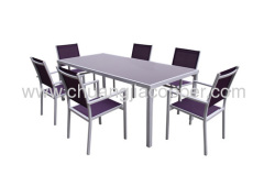 Alum frame with powder-coated dining sets