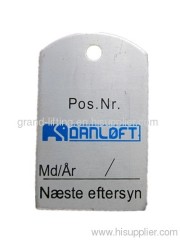 Aluminum Sling Tag for Chain