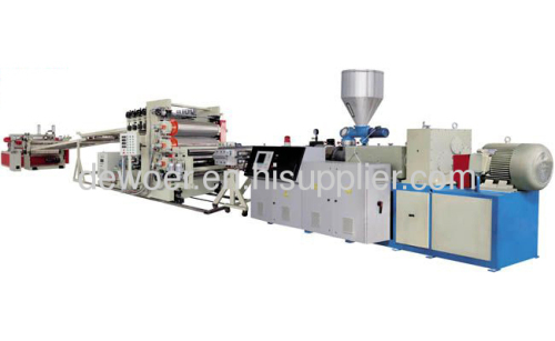 Five-layer plastic building template making production line