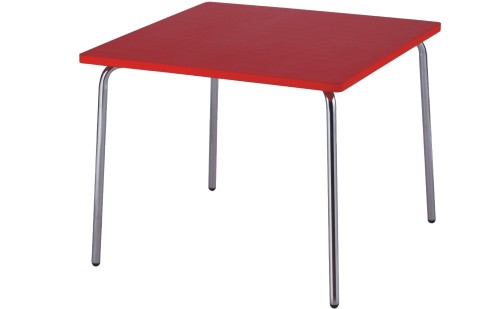 Practical wood table chromed steel legs children table desk