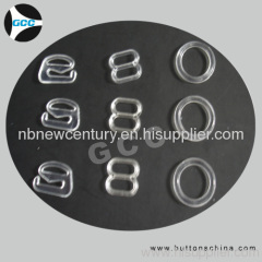 Clear plastic bra buckles