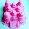 silicone castle cupcake case muffine pan