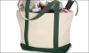 Two-Tone Accent Gusseted Tote Bag