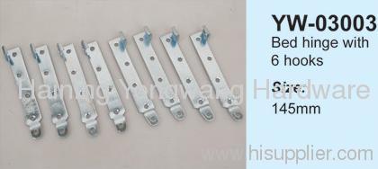 Bed hinge with 6 hooks