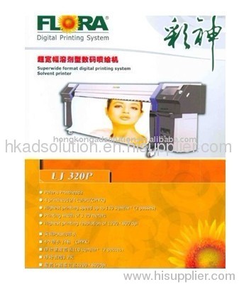 Flora large format solvent printer on Spectra Polaris printheads LJ320P