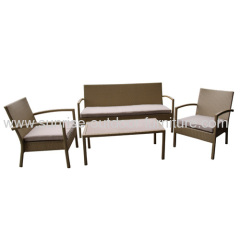 One Ratten Table Wicker Sofa Set