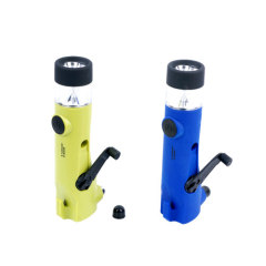 Multifunctional auto emergency dynamo flashlight with hammer and cutter