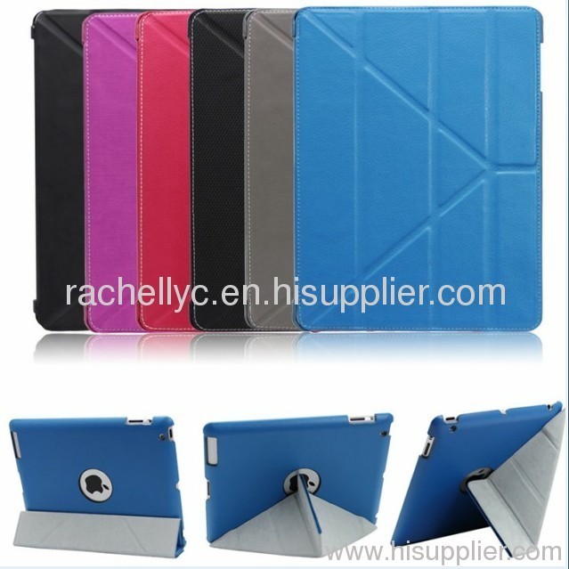 Ipad 3 leather case with 4 transforms stand