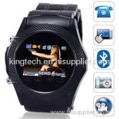 black luxury stainless steel watch phone with touch screen