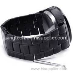 black luxury stainless steel watch phone with touch screen