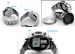 silver color stainless steel watch phone with FM Bluetoothe Camera