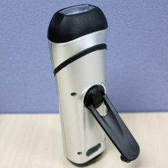 Solar & dynamo flashlight with rotatable head