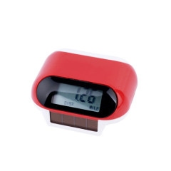 Red solar powered pedometer