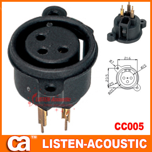 Sockets connectors XLR for male jacks