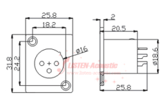 3-pin XLR male chassis sockets