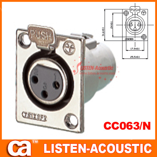 connector XLR metal design with push to male