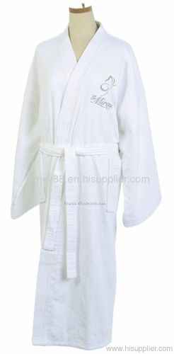 cotton velour hotel bathrobe