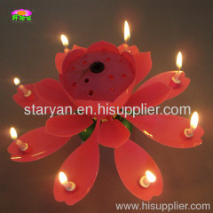 Chrysanthemum flower musical birthday candles