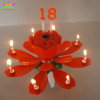 Number chrysanthemum flower musical birthday candles