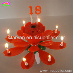 Number chrysanthemum flower musical birthday candles