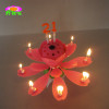 Rotating-chrysanthemum number flower musical birthday candles