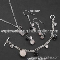 925 sterling silver jewelry set with rhodium plating