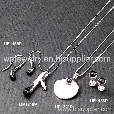 925 sterling silver jewelry set with rhodium plating