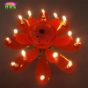 Double-deck rotating-chrysanthemum flower birthday candle