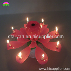 Rose flower musical birthday candles