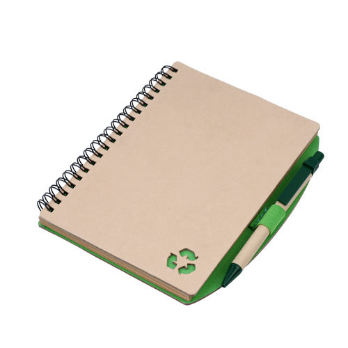 Notebook with recycled ballpens