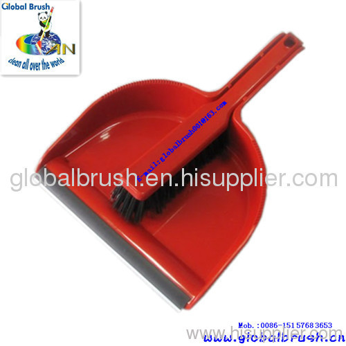 HQ0333 China factory sale PP plastic brush and dustpan,dustpan with brush set,in bright red color