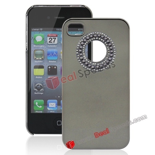 HIgh Quality Diamond Inlaid Hard Case for iPhone 4S/ iPhone 4(Grey)