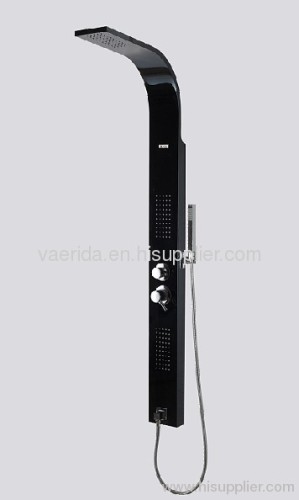 Black Stainless Steel Shower Column With Waterfall Function 8216