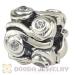 european Ocean Wave Charm Bead White CZ