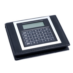 Sticky memo pad with calculator