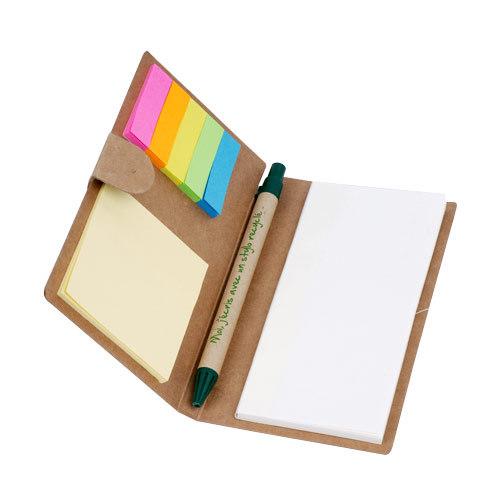 Memo pad with recycled ballpen