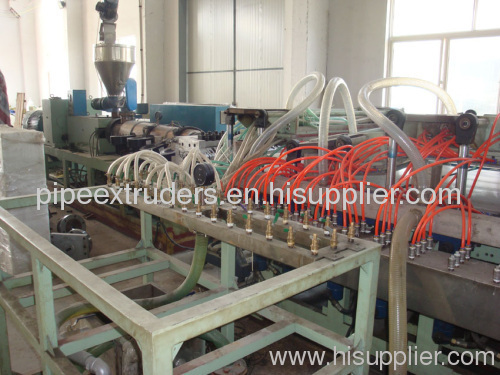 Wood plastic floor production line