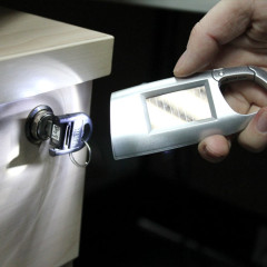 LED solar flashlight with carabiner