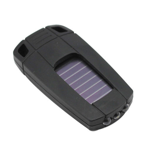 Mini solar flashlight with button compass