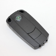 Mini solar flashlight with button compass