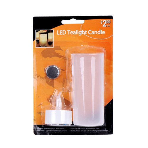 LED tea light with semitransparent candle cup